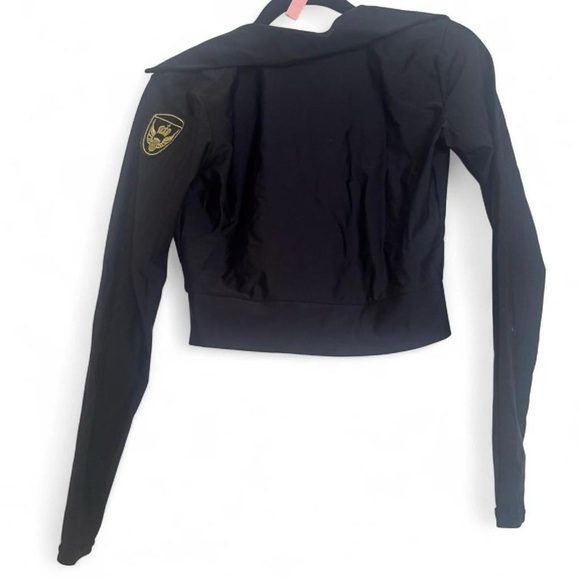 Police Costume Black Police Zip-Up Gold Badge - Picture 3 of 3